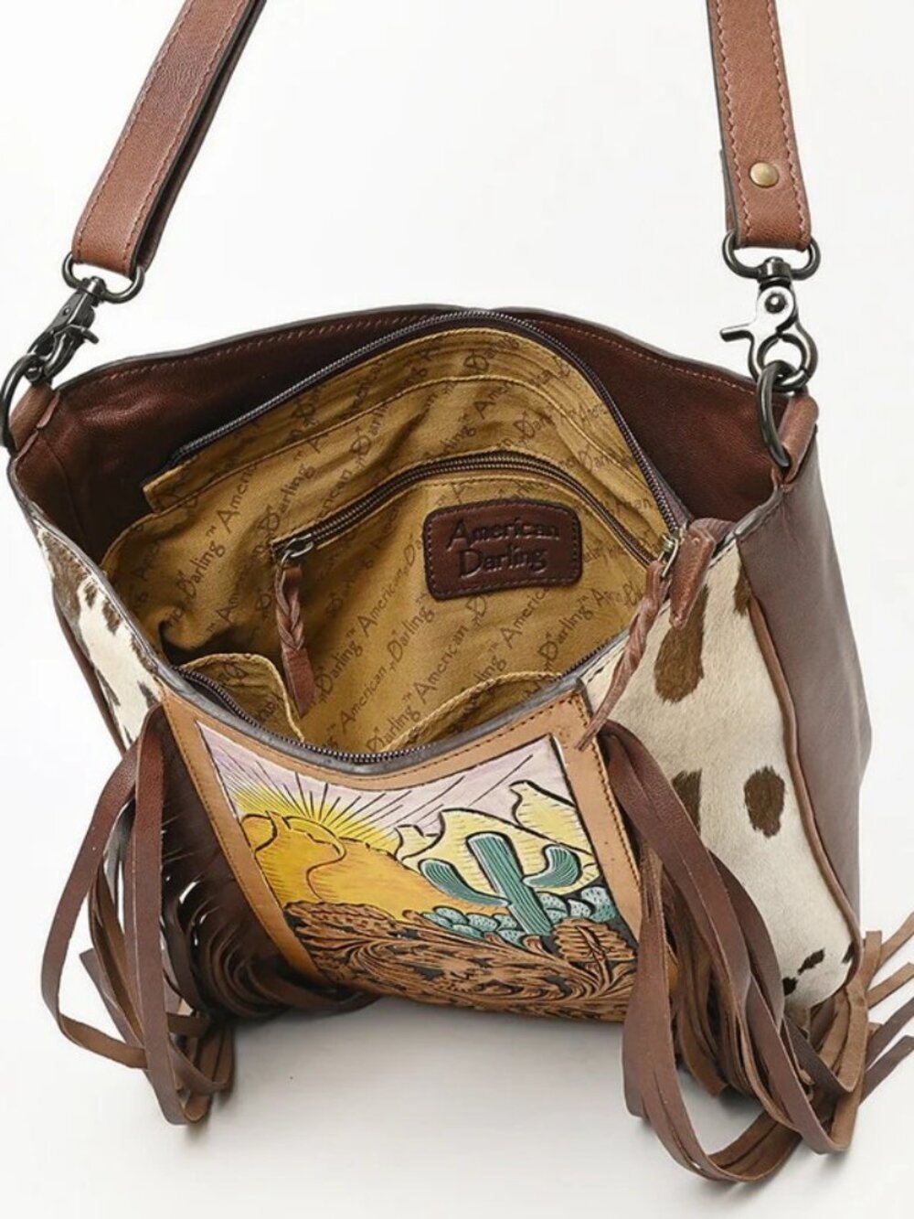 American Darling Sunrise in the Desert Bloom Fringe Crossbody - Picture 3 of 5